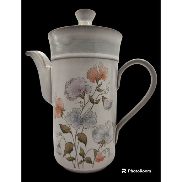 Vntg Denby Dauphine Fine Stoneware Coffee Pot Handcrafted In England 9" Tall EUC - Picture 9 of 9